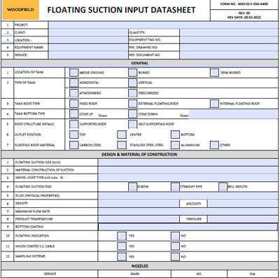 Floating Suction Input Datasheet